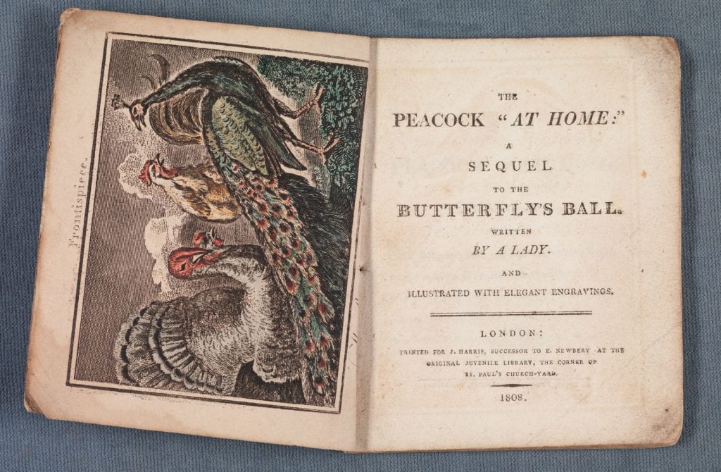 title page and peacock frontispiece