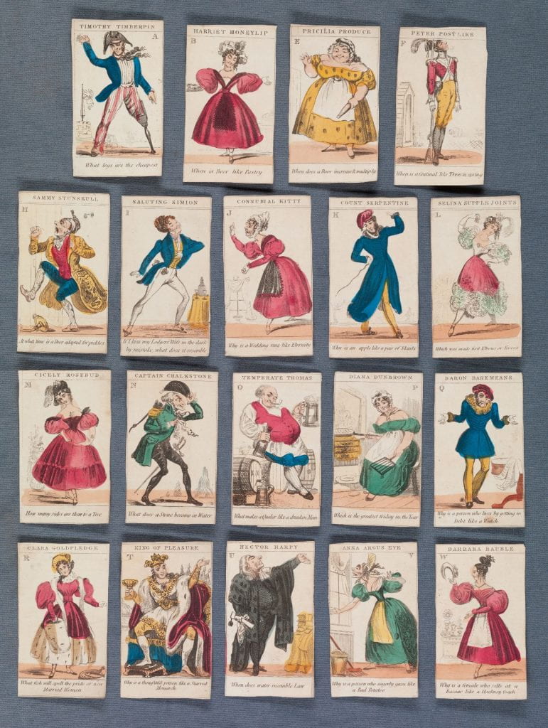 collection of hand colored playing cards