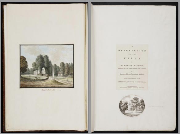 print of the Walpole Italian Villa from Walpole's extra-illustrated Book
