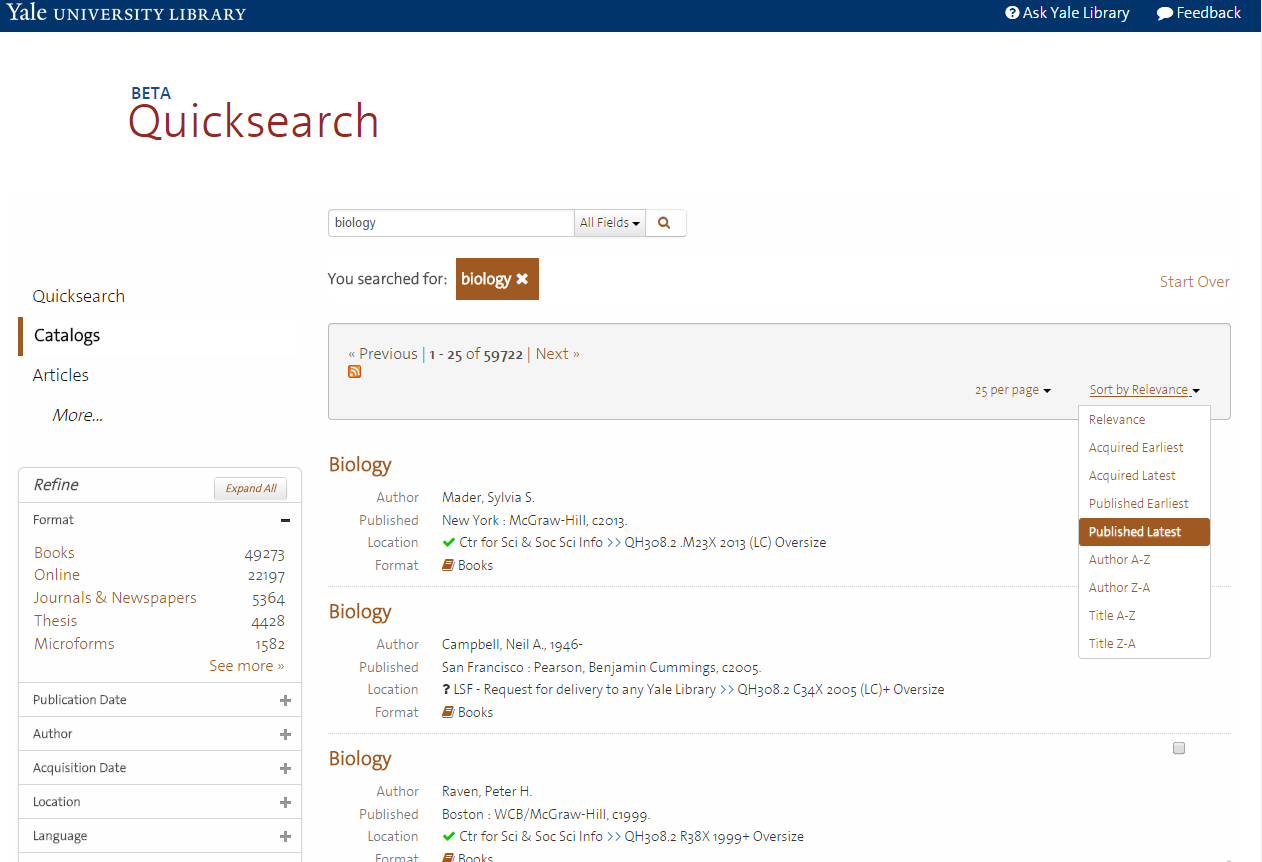 Quicksearch screenshot