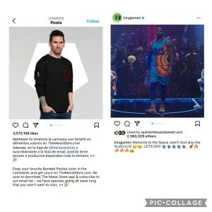 Una comparaciUna comparación de los posts de LeBron James y Leo Messi
