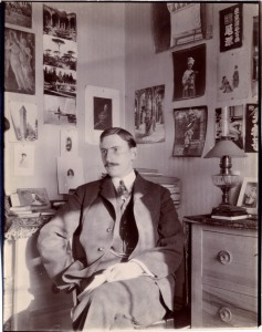 Shepherd Stevens in his room at 5 rue Palatine, Paris, France, winter 1904-05