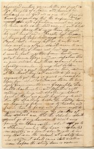 Letter from Henry Obookiah, sent from Cornwall, Connecticut, to Samuel Wells, Jr. of Greenfield, Massachusetts, dated 16 June 1817, page 2. Gustave R. Sattig Collection (MS 1429), Box 1, folder 17. Manuscripts and Archives, Yale University Library.