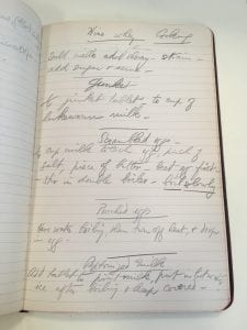 Recipes to prepare for injured soldiers, part of Riggs’s training for the Yale Mobile Hospital Unit, 1917. Thomas Lawrason Riggs Papers (MS 704), Box 1, Folder 9. Manuscripts and Archives, Yale University Library.