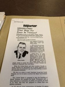 Chester Bowles, "What Hope for Peace in Vietnam?", American Reporter, issue of December 21, 1966, reprint. Chester Bowles Papers (MS 628), Box 341, Folder 342.