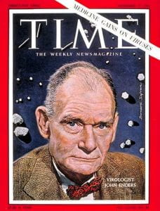 John F. Enders on the cover of Time magazine, November 17, 1961. Leonard C. Norkin blog post dated August 4, 2016. https://rb.gy/ixi3mn