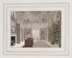 Carter's watercolor of the Library at Strawberry Hill