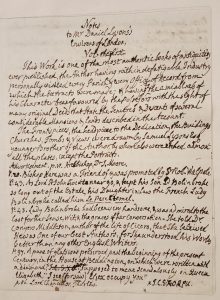 First page of Walpole's manuscript notes from volume 1 