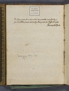 Image of page in book with manuscript provenance note in brown ink