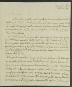 Image of a manuscript letter in 18th century cursive hand