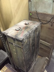 An old steamer trunk.